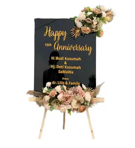 Papan Bunga Akrilik Kempas